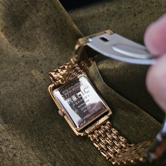 Relic Gold Rectangular Watch with Silver Accents - Picture 3 of 3